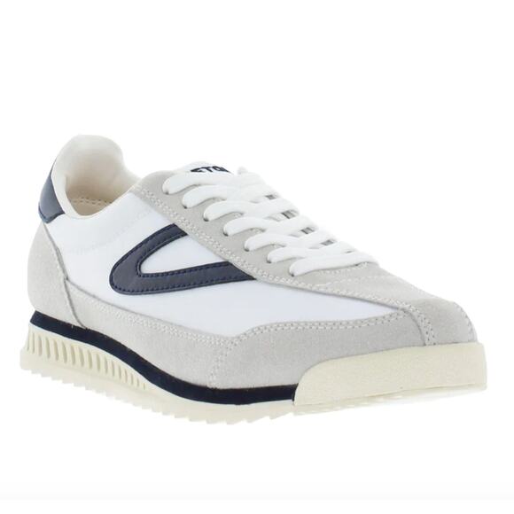 Tretorn Rawlins Casual Lace-Up Sneakers Shoes White/Navy - Picture 1 of 9